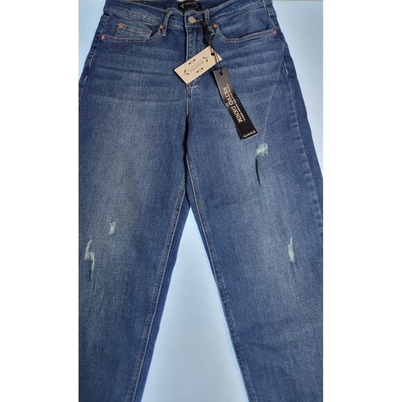 Nanette Lepore Pants Blue SZ 4 Jolie Super High Rise Taper Retro Denim LJ7727MAD - Picture 3 of 11